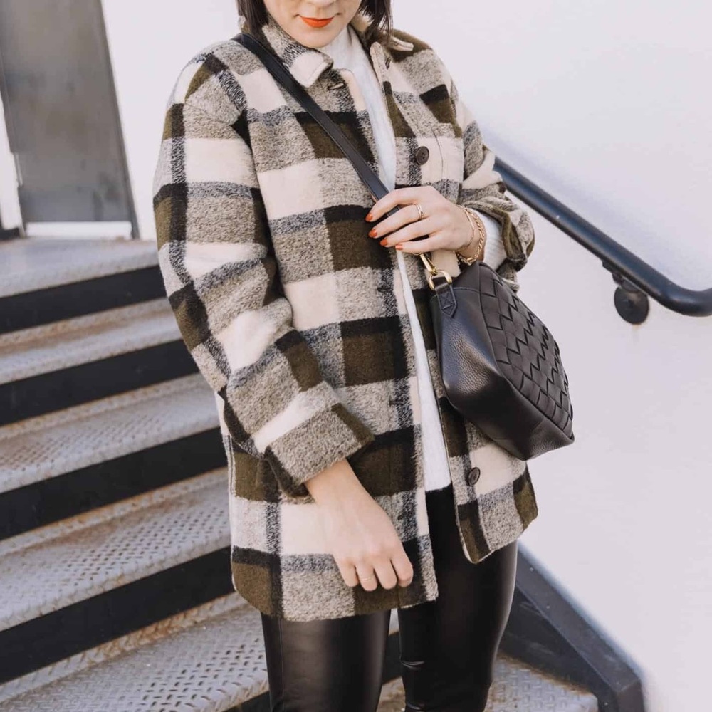 Madewell Belrose Shirt-Jacket in Maran Plaid - Picture 3 of 12